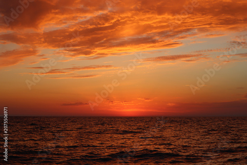 Dramatic Sunset over the sea