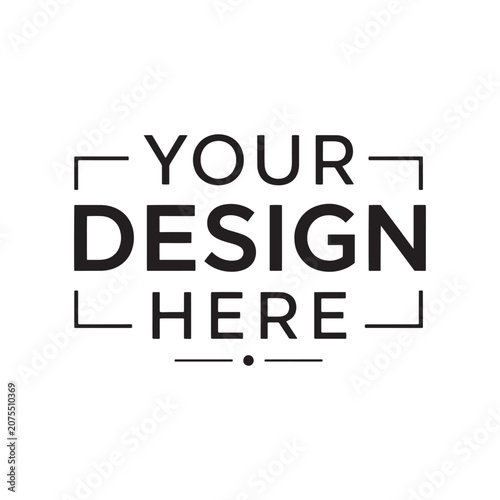 Modern minimalist black and white typography frame template for professional branding uses.