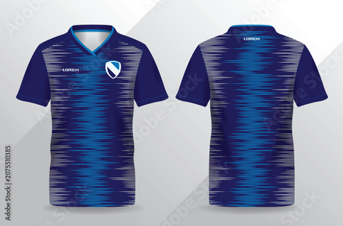 abstract blue gray sport jersey for football and soccer shirt template