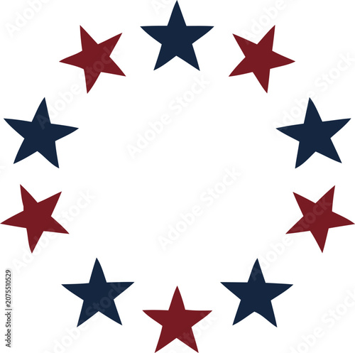 European union flag stars circle red and blue isolated on transparent background