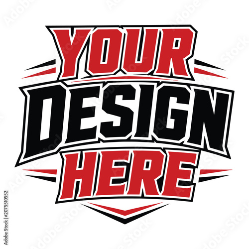 Sporty team logo style text template with aggressive sharp lines for athletic branding work.
