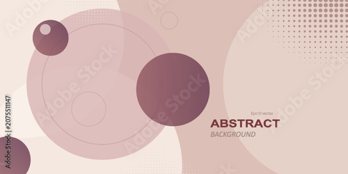 Abstract bright banner background with overlap brown circle shapes pattern element concept design. Trendy and modern background style. Eps10 vector