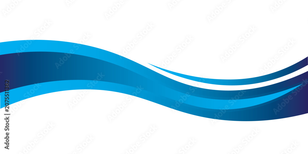 Obraz premium Blue curved vector lines overlapping paper layers on a white background, designed for text and messages.