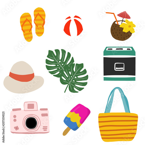 set of summer icons