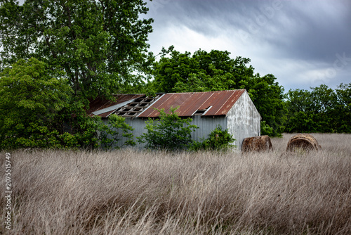Cuadro en lienzo Sheet Metal Horse Barn (c. 1945), Frisco TX