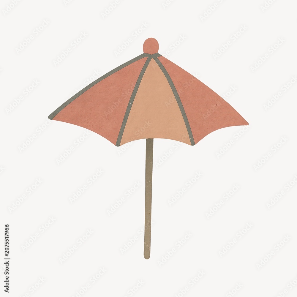 Obraz premium Vintage beach umbrella illustration.