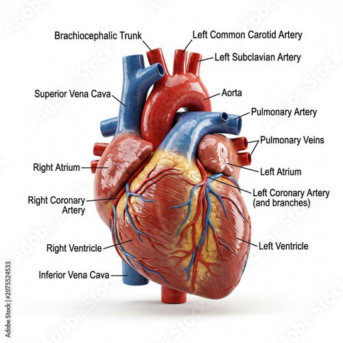 Human Heart Anatomy Educational Diagram