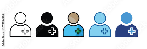 Schilderij op canvas Patient  Icon Set Multiple Style Collection