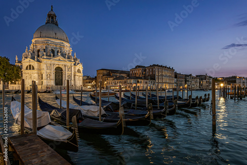 Venice gondolas at twilight, Italy