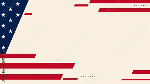 Obraz na płótnie American flag elements in minimalist design style