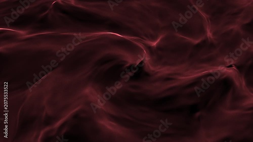 Deep red smoke wisps swirl across a dark background, creating a dramatic and mysterious abstract scene
