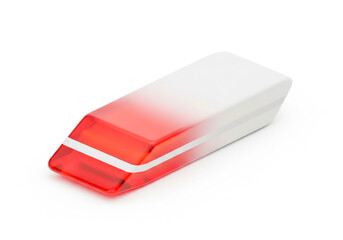 Red transparent eraser on clean background