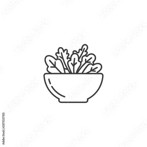 Salad Bowl Icon – Symbol of Healthy Eating and Nutrition