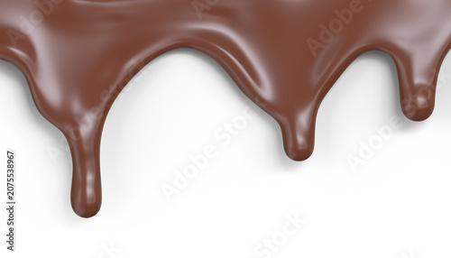 Realistic chocolate drip border with flowing sweet glaze decoration