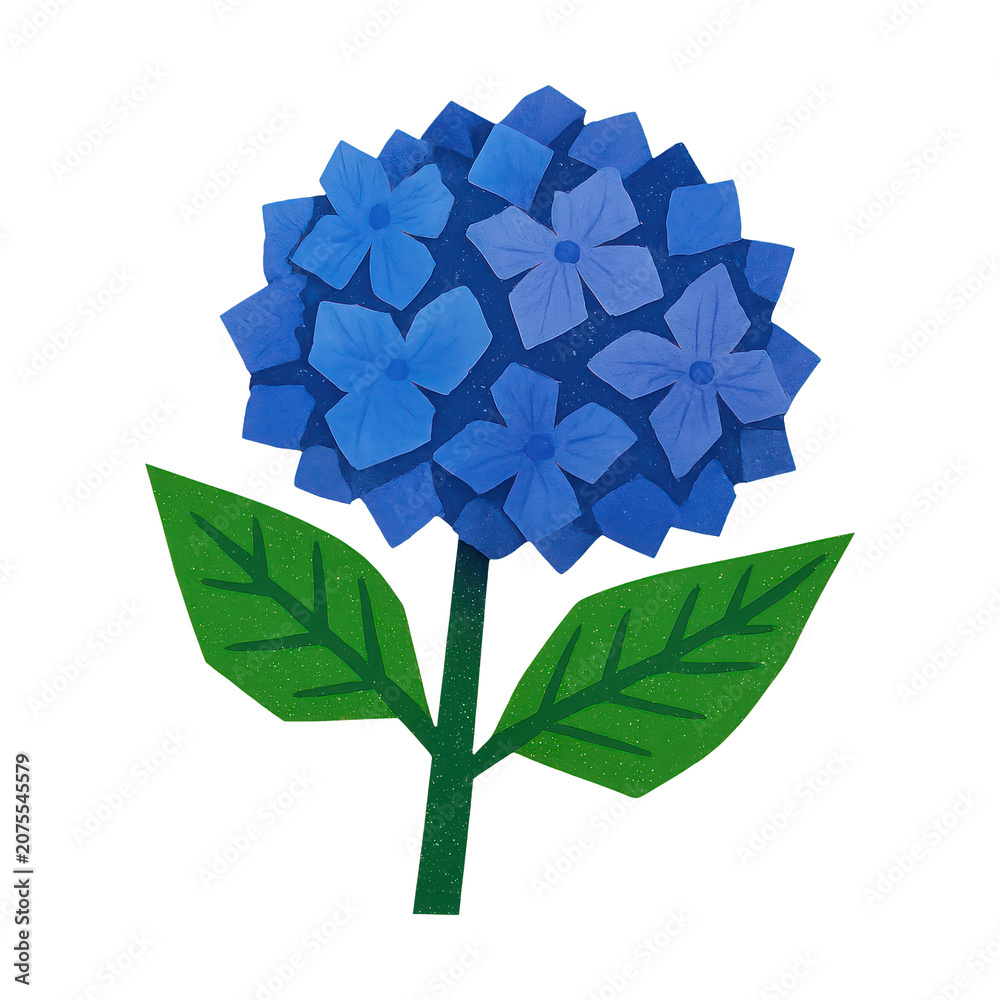 Fototapeta premium PNG Vibrant blue hydrangea illustration