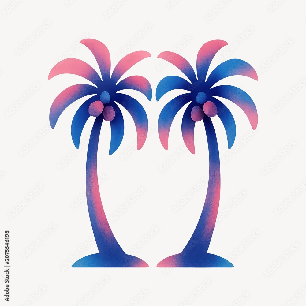 Fototapeta premium Colorful palm tree illustration