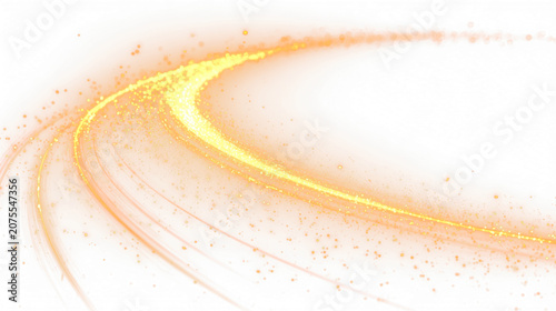 Cuadro en lienzo gold Elegant golden light wave transparent png overlay with dust particles and g