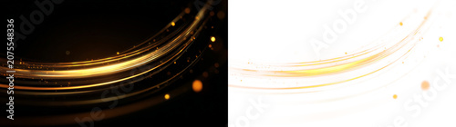 Schilderij op canvas Transparent png orange light wave overlay with swirling dust particle twirl effe