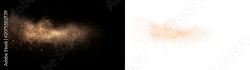 Foto Transparent png of orange sand dust cloud overlay with fine particles isolated o