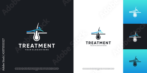 hair treatment logo, shampoo liquid, nutritional serum, scalp health, graphic illustration design.