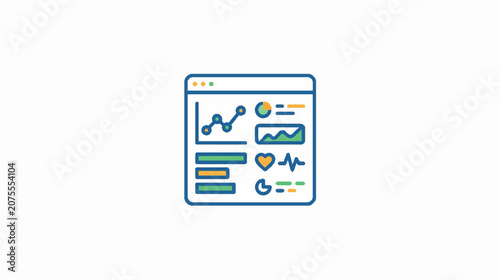 Data Analytics and Browser Windows Halftone Dot Graphic
