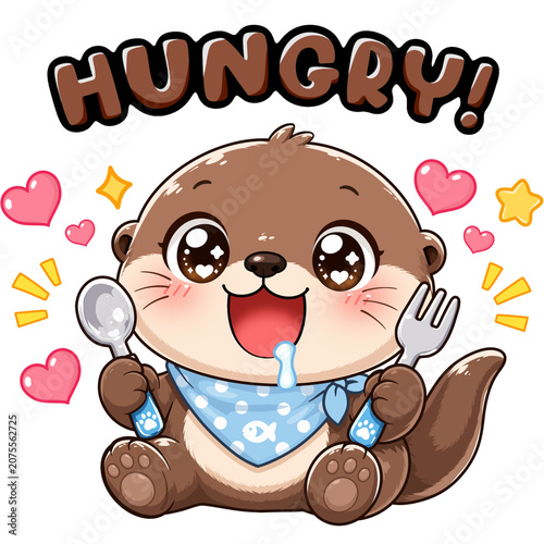 Hungry Otter Animal Clipart