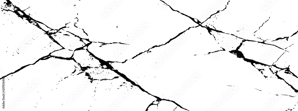 Obraz premium Broken black and white marble crack texture graphic background element for modern banner template vector illustration.