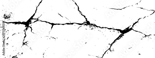 Quadro su tela Abstract black and white grunge fracture line texture background for modern creative design template vector illustration