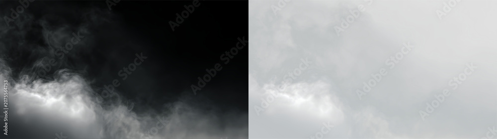 Fototapeta premium Sky filled with gray clouds on a transparent background during the day with no visible sun or blue sky