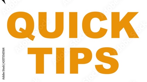 quick tips sign on white background
