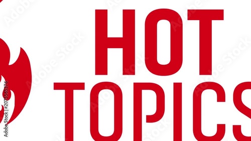 Hot Topics sign on white background