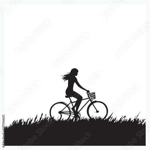 silhouette of a cyclist on a bicycle