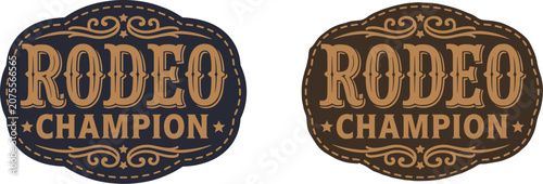 Φωτογραφία Vintage style rodeo champion badges with intricate western typography and ornate