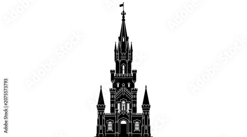 Gothic Architecture Building Spire Tower.