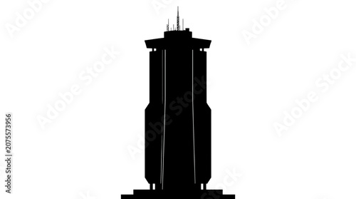 Silhouette of a tall building.