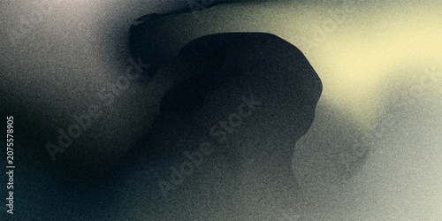 Konstfotografi Moody Grainy Silhouette Abstract With Atmospheric Light and Soft Shadowed Contou