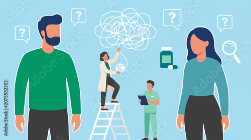 Cuadro en lienzo Mental Health Therapy and Problem Solving for Complex Thoughts