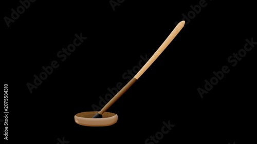 2D Animated Incense Stick with Gentle Smoke for Wellness Themes