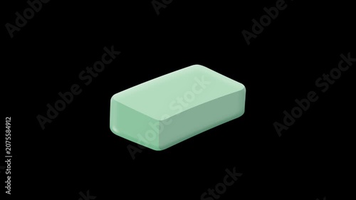 2D Animated Soap Bar with Clean Design for Hygiene Content