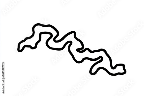 Geographic outline shape rendered with a thick black hand drawn line on a white background