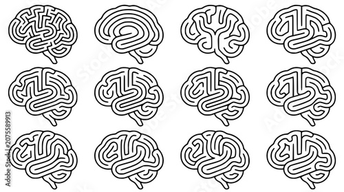 Foto Brain Maze Pattern - Cognitive Challenge and Thought Process