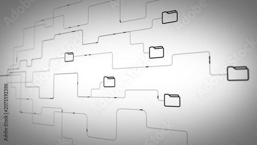 Фотография Folder files data transfer visual file data transfer line part data flow visuali