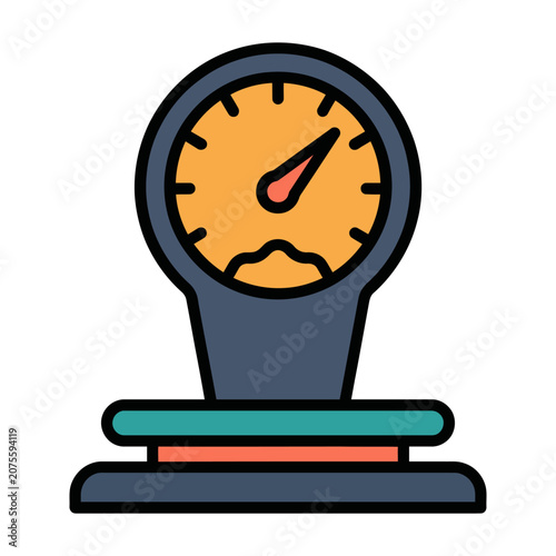 Medical Weight Scale Body Mass Icon for Fitness Checkup