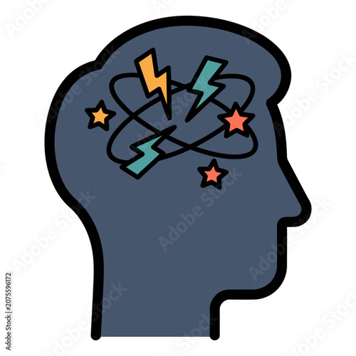 Headache Dizziness Symptom Icon for Neurology Clinic