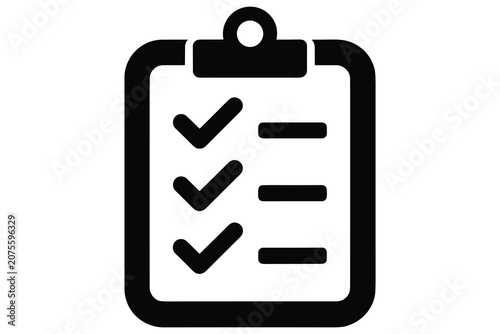 Fényképezés Clipboard with checklist and check marks black icon for tasks completed