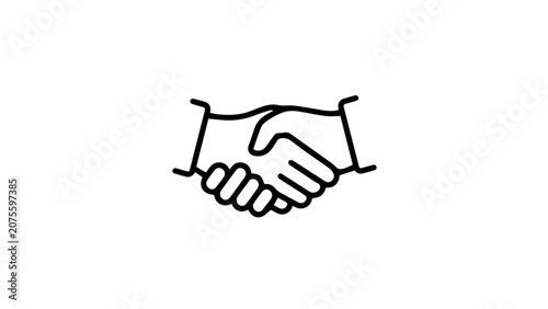 Handshake cooperation partnership icon illustration