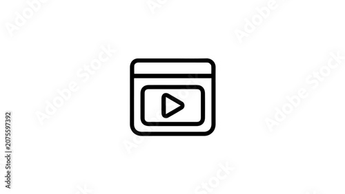 Web browser video player icon illustration