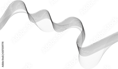 Abstract wavy stripes on white background isolated. Creative line art  frequency track equalizer. Stylized line art background. Vector illustration