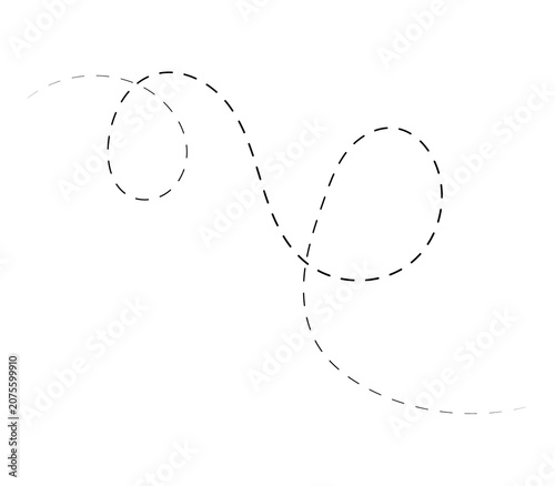Infinity symbol made of dashed lines isolated on transparent background