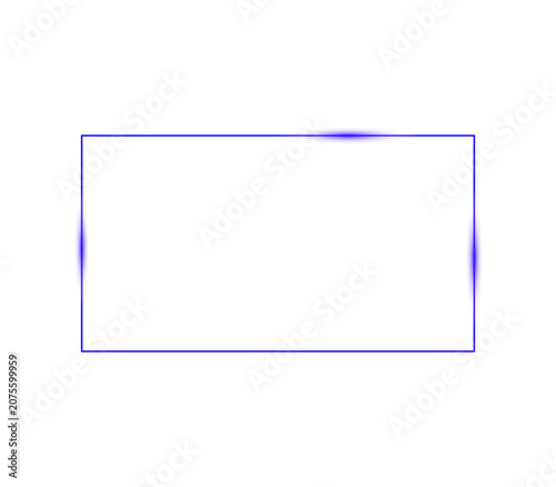 Blue rectangle with gradient effect isolated on transparent background